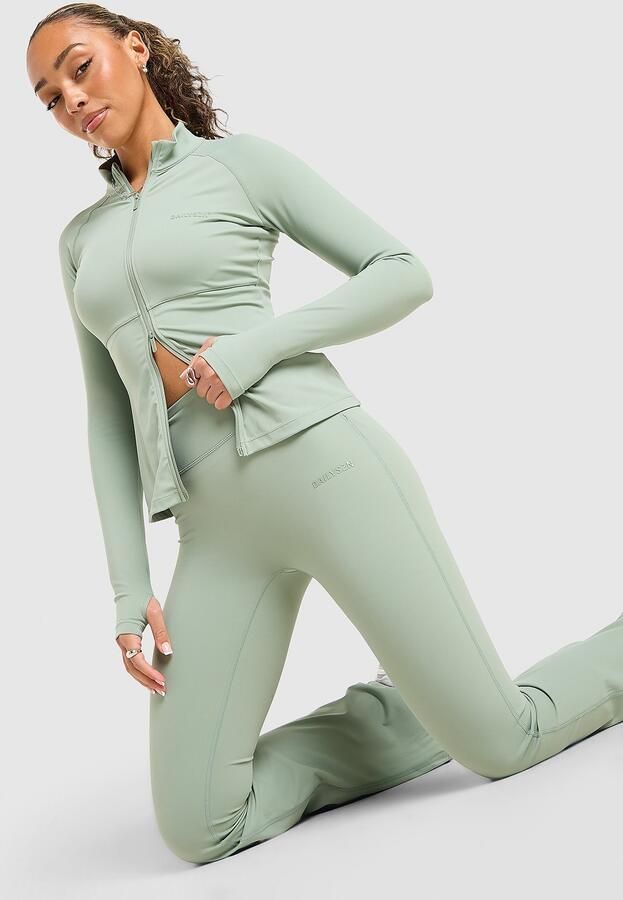 DAILYSZN Full Zip Fit Top Groen- Dames Groen