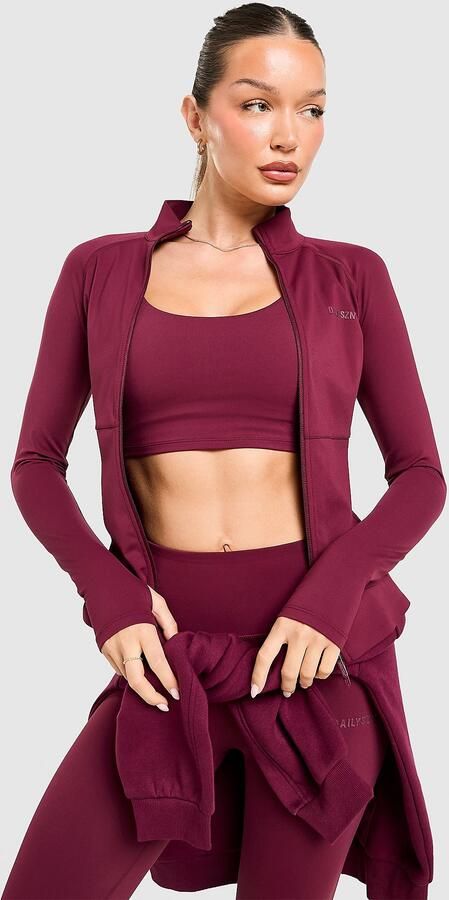 DAILYSZN Full Zip Fit Top Shadow Red- Dames Shadow Red