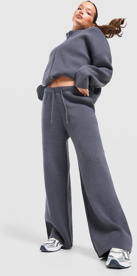 DAILYSZN Snug Knit Wide Leg Joggers Blauw- Dames Blauw