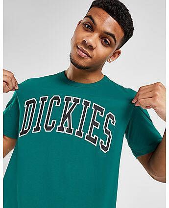 Dickies Aitkin Varsity Large Logo T-Shirt Blue- Heren