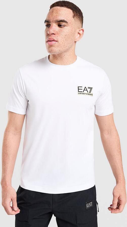EA7 Emporio Armani Back Vertical Logo T-Shirt Wit- Heren Wit