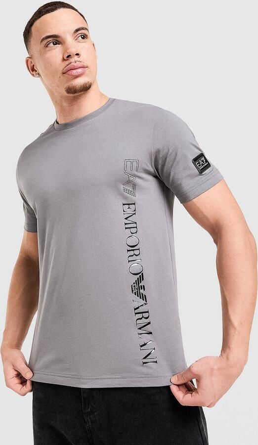 EA7 Emporio Armani Badge Vertical Logo T-Shirt Grijs- Heren Grijs