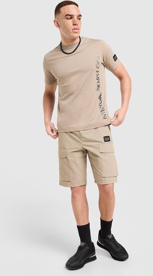 EA7 Emporio Armani Badge Vertical T-Shirt Bruin- Heren Bruin