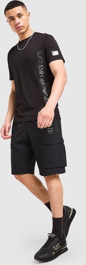 EA7 Emporio Armani Badge Vertical T-Shirt Zwart- Heren Zwart