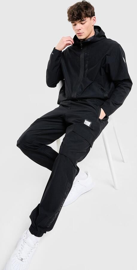 EA7 Emporio Armani Badge Woven Cargo Pants Zwart- Heren Zwart