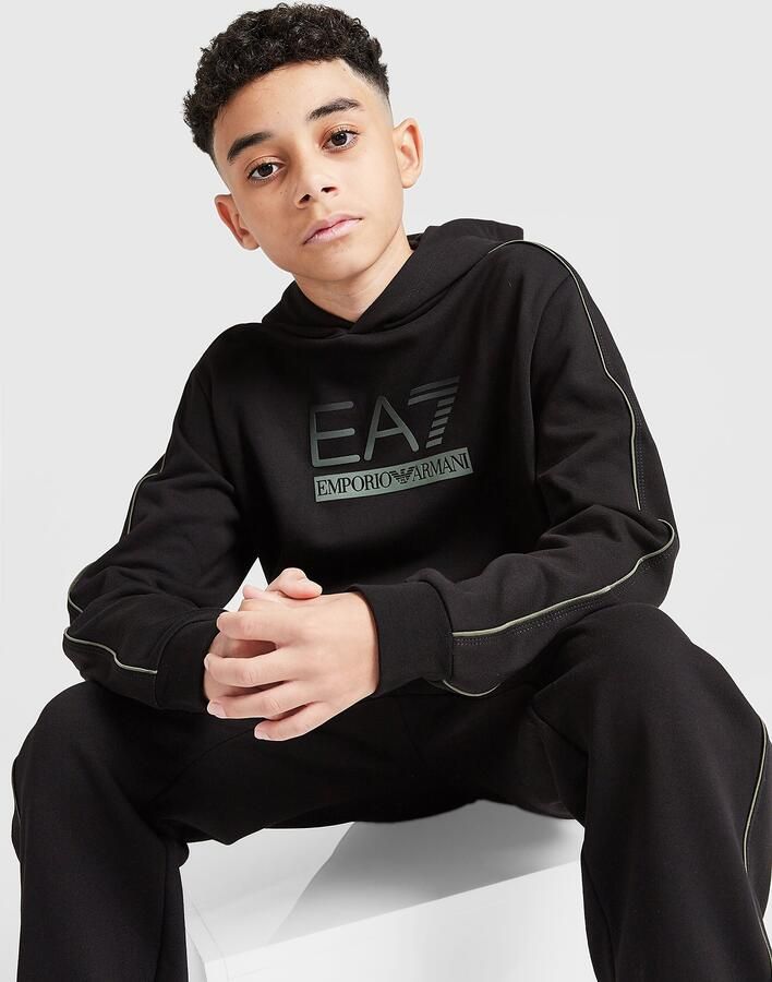 EA7 Emporio Ar i Fleece Large Logo Hoodie Junior Zwart Kind Zwart