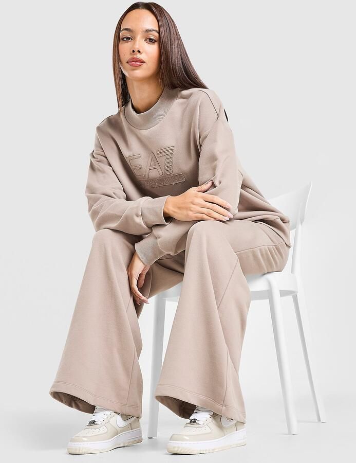 EA7 Emporio Armani Large Logo Tracksuit Beige- Dames Beige