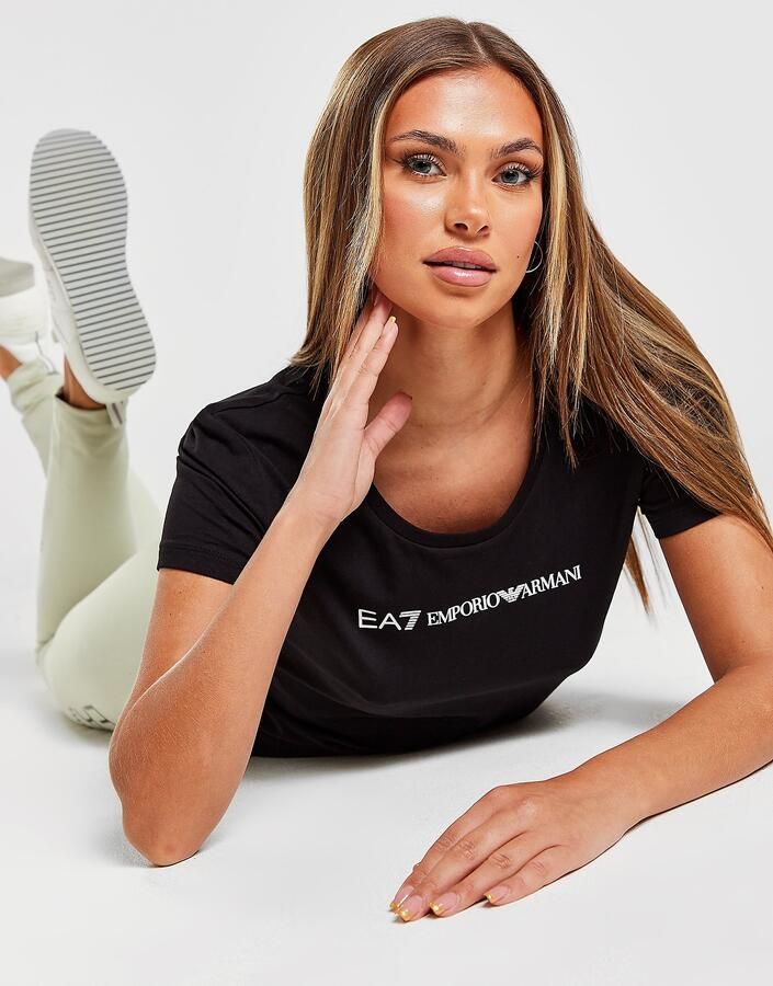 EA7 Emporio Armani Logo T-Shirt Zwart- Dames Zwart