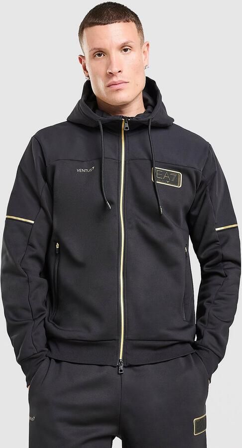 EA7 Emporio Armani Natural VENTUS7 Full Zip Hoodie Zwart- Heren Zwart
