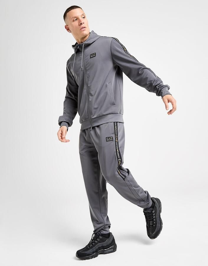 EA7 Emporio Armani Poly Tape Tracksuit Grijs- Heren Grijs