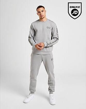 EA7 Emporio Armani Reflective Tape Crew Tracksuit Grey- Heren Grey
