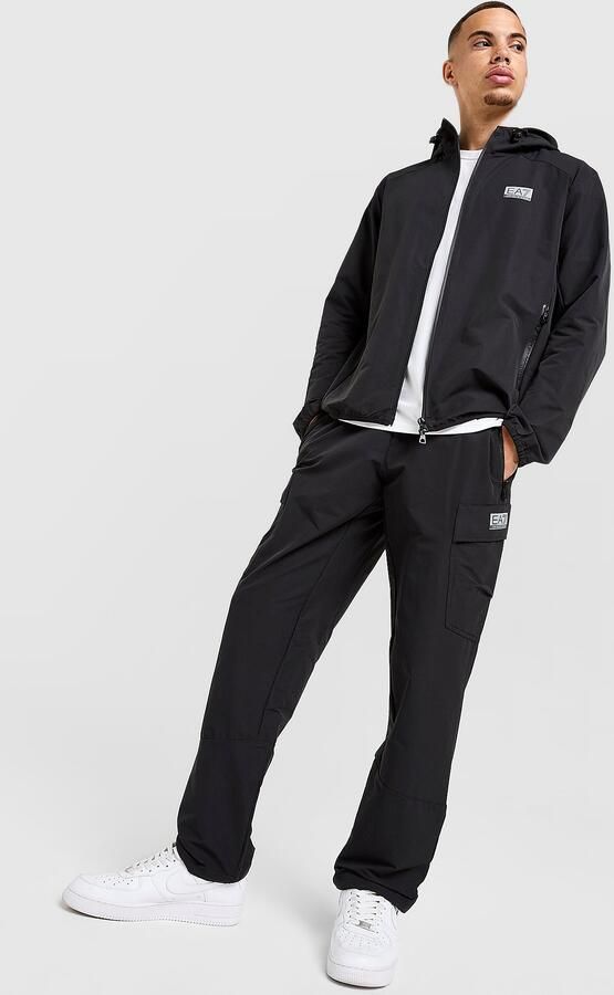 EA7 Emporio Armani Reflective Woven Cargo Pants Zwart- Heren Zwart