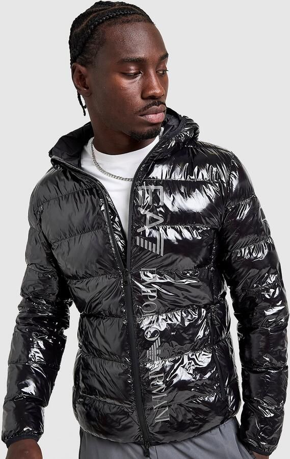 EA7 Emporio Armani Shiny Baffle Jacket Zwart- Heren Zwart