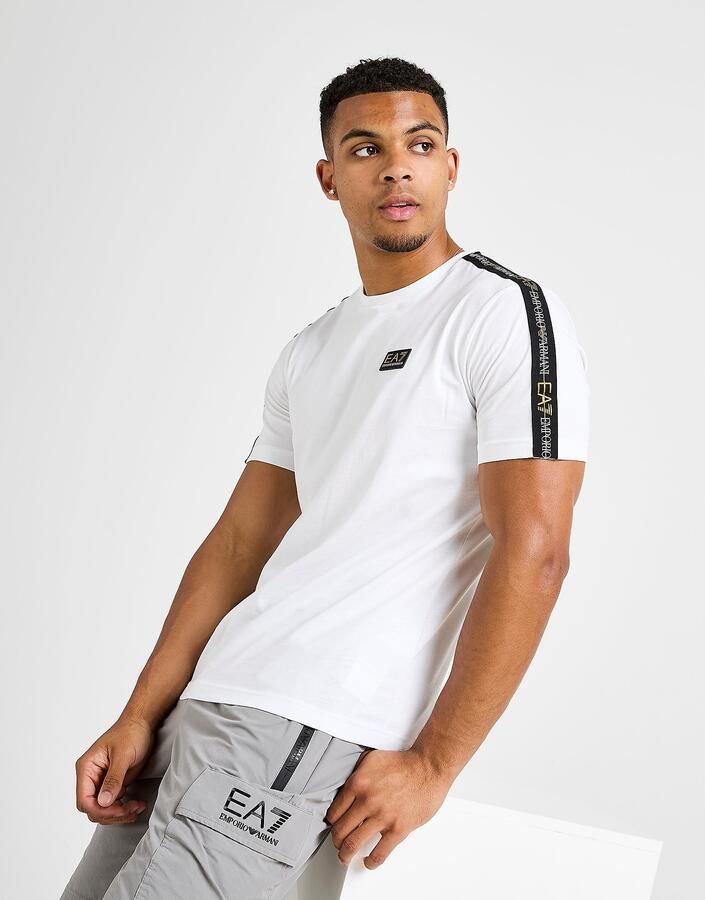 EA7 Emporio Armani Tape Badge T-Shirt White- Heren White