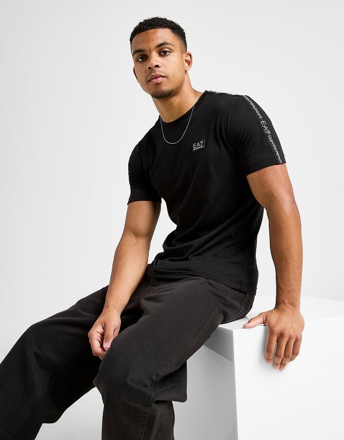 EA7 Emporio Armani Tape Badge T-Shirt Zwart- Heren Zwart