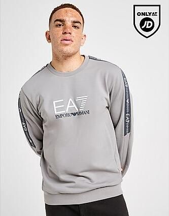 EA7 Emporio Armani Tape Large Logo Crew Sweatshirt Grey- Heren Grey