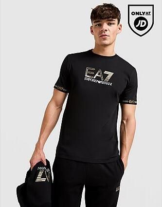 EA7 Emporio Armani Tape Large Logo T-Shirt Zwart- Heren Zwart - Foto 2