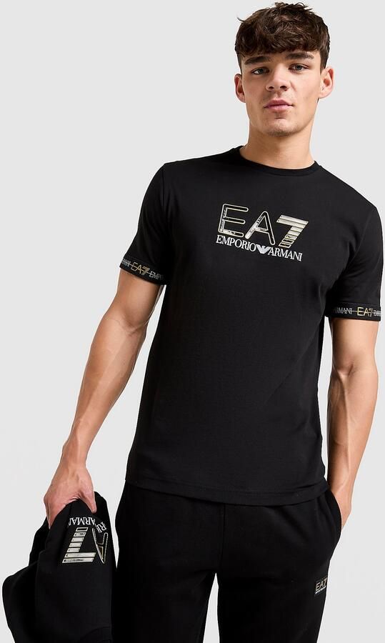 EA7 Emporio Armani Tape Large Logo T-Shirt Zwart- Heren Zwart