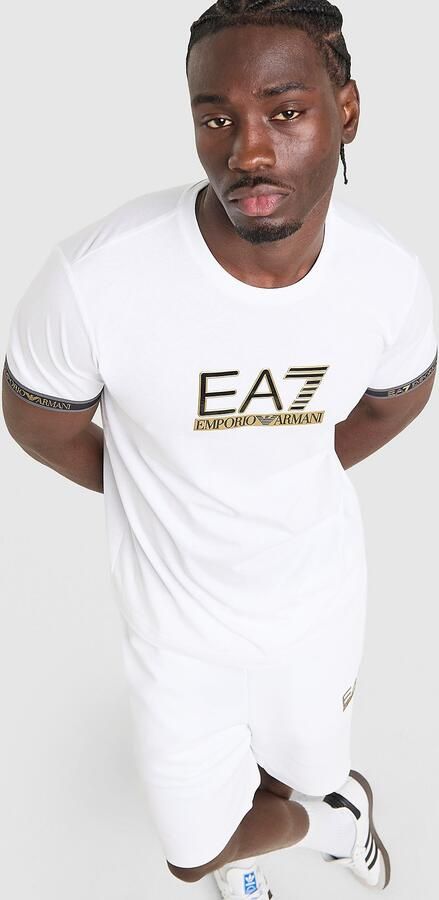 EA7 Emporio Armani Tape Logo T-Shirt Wit- Heren Wit