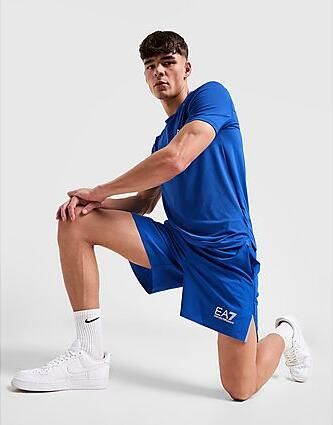 EA7 Emporio Armani Tennis Eagle Poly Shorts Blue- Heren Blue