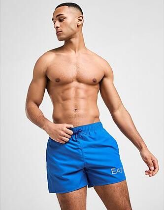 EA7 Emporio Armani Text Logo Swim Shorts Blue- Heren Blue
