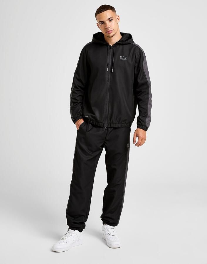 EA7 Emporio Armani Ventus Hooded Tracksuit Zwart- Heren Zwart