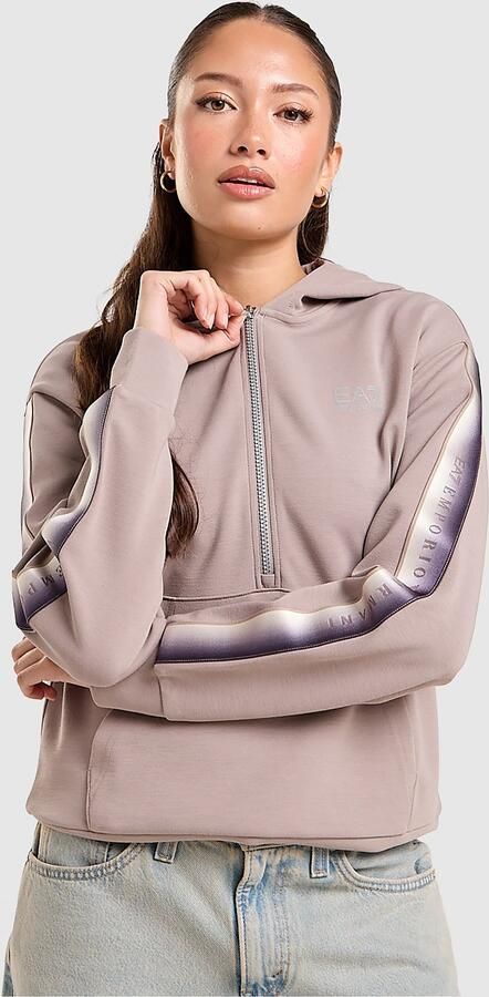 EA7 Emporio Armani Ventus Tape 1 2 Zip Hoodie Beige- Dames Beige