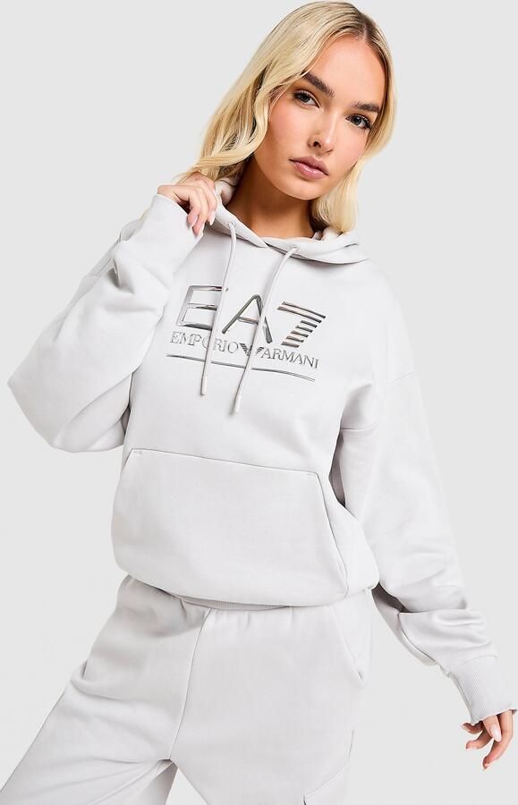EA7 Emporio Armani Visibility Logo Boyfriend Hoodie Grijs- Dames Grijs