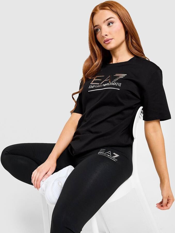 EA7 Emporio Armani Visibility Logo Leggings Zwart- Dames Zwart