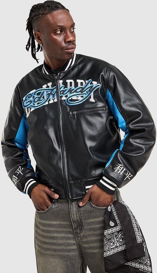 Ed Hardy 1971 Varsity Bomber Jacket Zwart- Heren Zwart