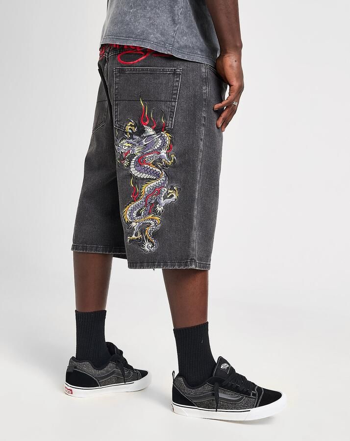 Ed Hardy Battle Dragon Shorts Zwart- Heren Zwart