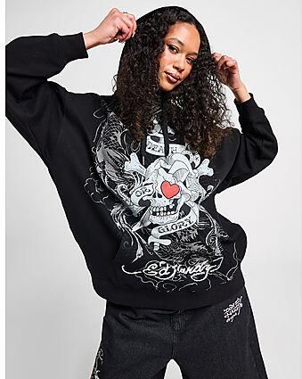 Ed Hardy Dagger Boyfriend Hoodie Black- Dames Black