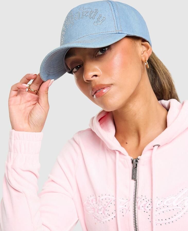 Ed Hardy Diamante Gothic Trucker Cap Blauw- Dames Blauw