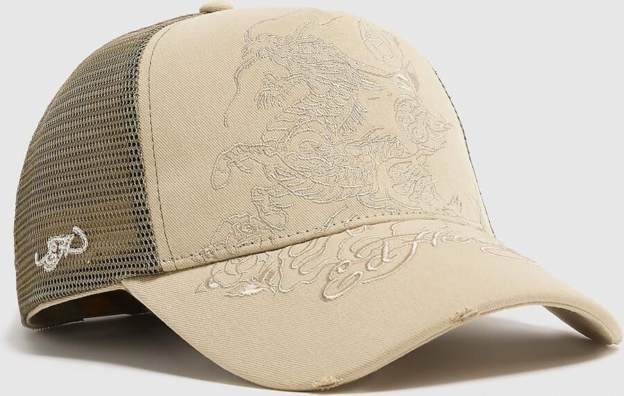Ed Hardy Dragon Trucker Cap Beige- Dames Beige