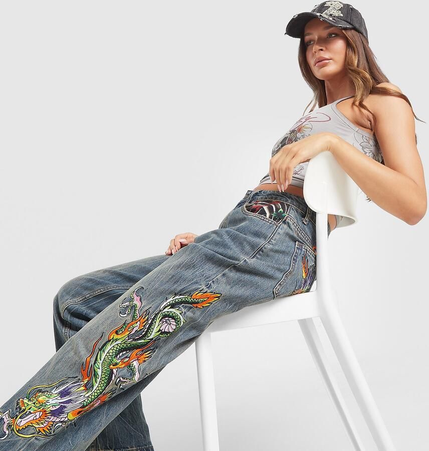 Ed Hardy Tank Top Grijs- Dames Grijs