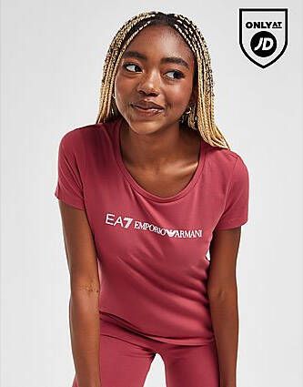 Emporio Armani EA7 Logo Slim T-Shirt Red- Dames