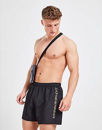 Emporio Armani EA7 Logo Swim Shorts Black- Heren
