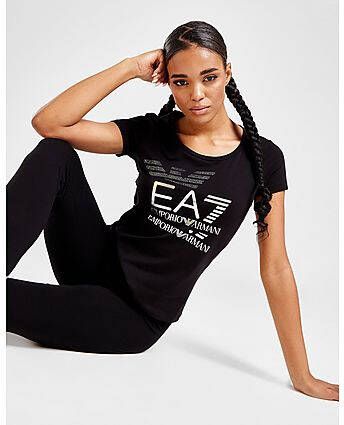 Emporio Armani EA7 Multi Logo T-Shirt Black- Dames