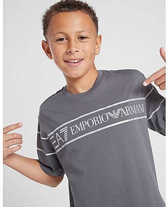 Emporio Ar i EA7 Reflective Print T-Shirt Junior Grey Kind