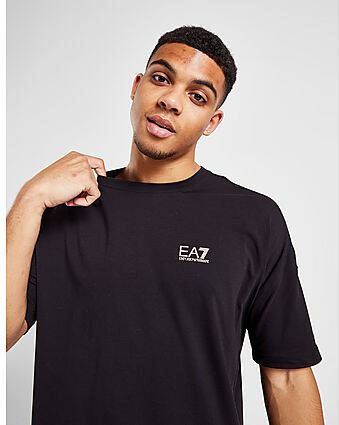 EA7 Spiral Back Logo T-Shirt Black- Heren
