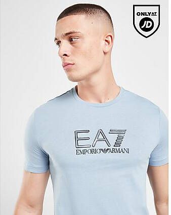 Emporio Armani EA7 Visibility Logo T-Shirt Blue- Heren