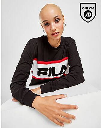 Fila Colour Block Long Sleeve T-Shirt Black- Dames