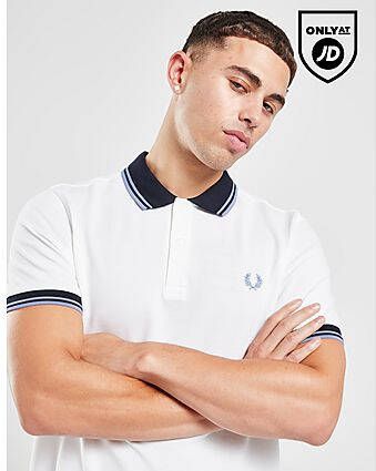 Fred Perry Contrast Collar Polo Shirt White- Heren