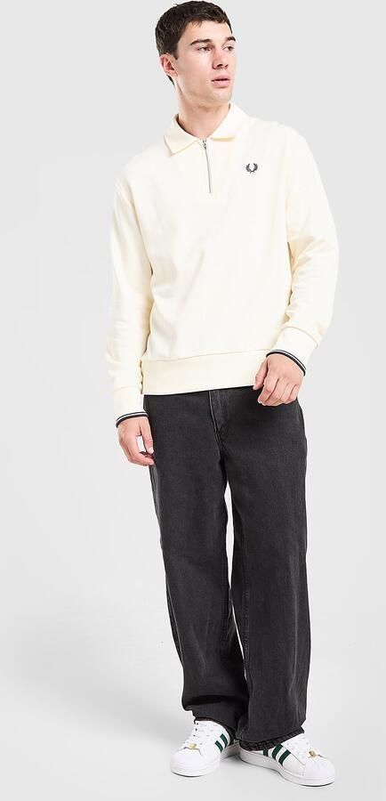 Fred Perry 1 2 Zip Collar Sweatshirt Beige- Heren Beige - Foto 6