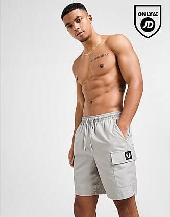Fred Perry Badge Cargo Swim Shorts Grey- Heren Grey