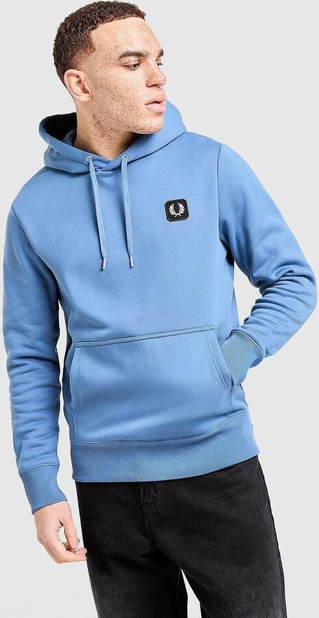 Fred Perry Badge Overhead Hoodie Blauw- Heren Blauw