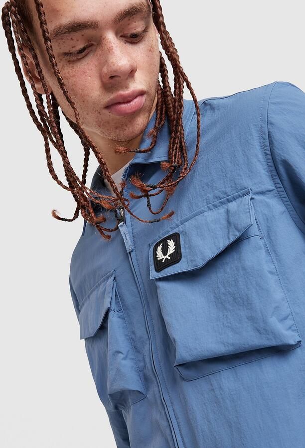 Fred Perry Badge Overshirt Blauw- Heren Blauw