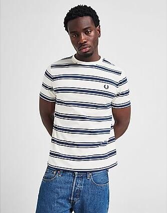 Fred Perry Fine Stripe T-Shirt Ecru- Heren Ecru