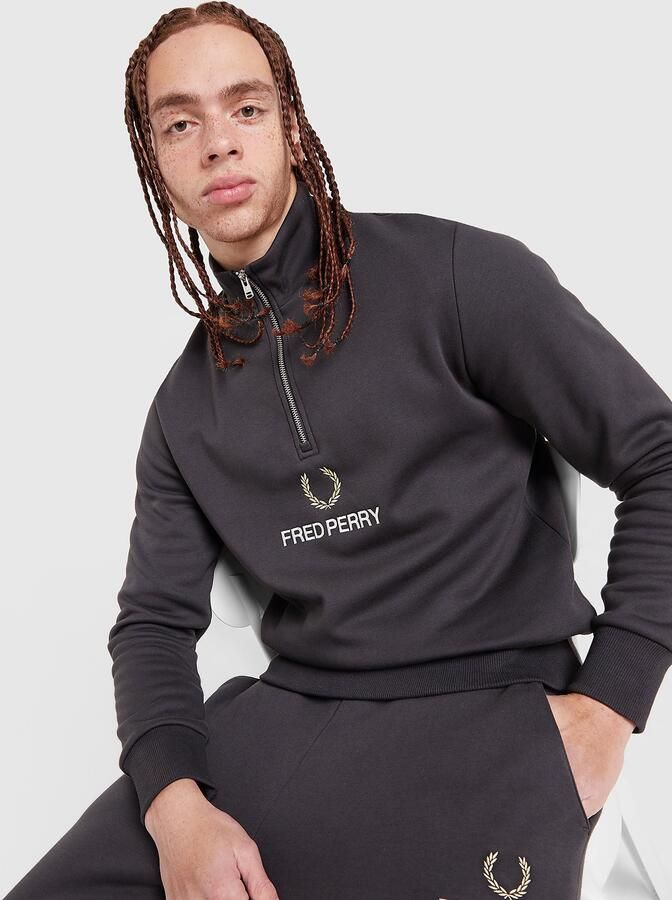 Fred Perry Original Stack 1 2 Zip Sweatshirt Grijs- Heren Grijs