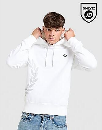 Fred Perry Oversized Laurel Wreath Hoodie Wit- Heren Wit - Foto 2